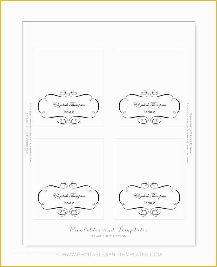 Free Place Card Template Of 10 Best Of Place Card Template Printable