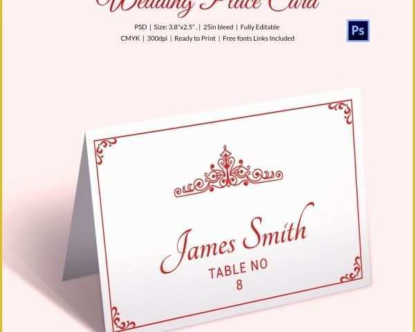 Free Place Card Template Of 25 Wedding Place Card Templates