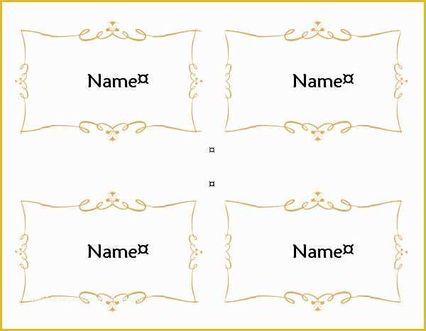 Free Place Card Template Of 7 Place Card Templates