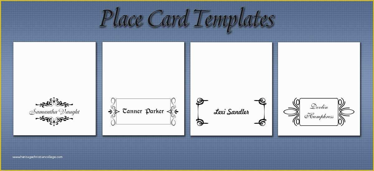 Free Place Card Template Of Free Place Card Templates