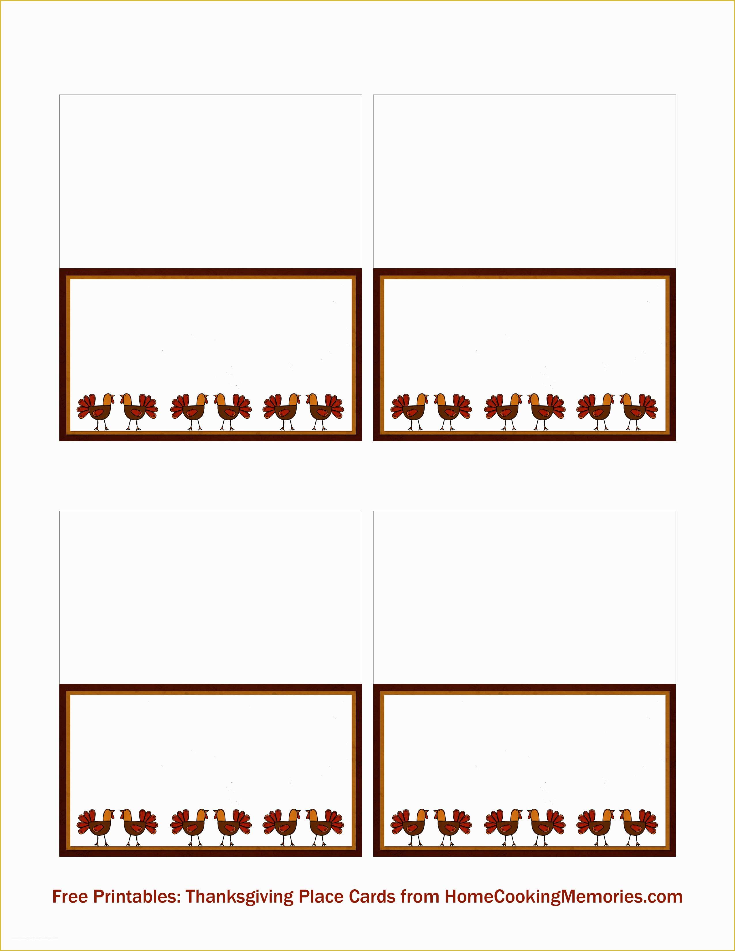 Free Place Card Template Of Free Printables Thanksgiving Place Cards Home Cooking