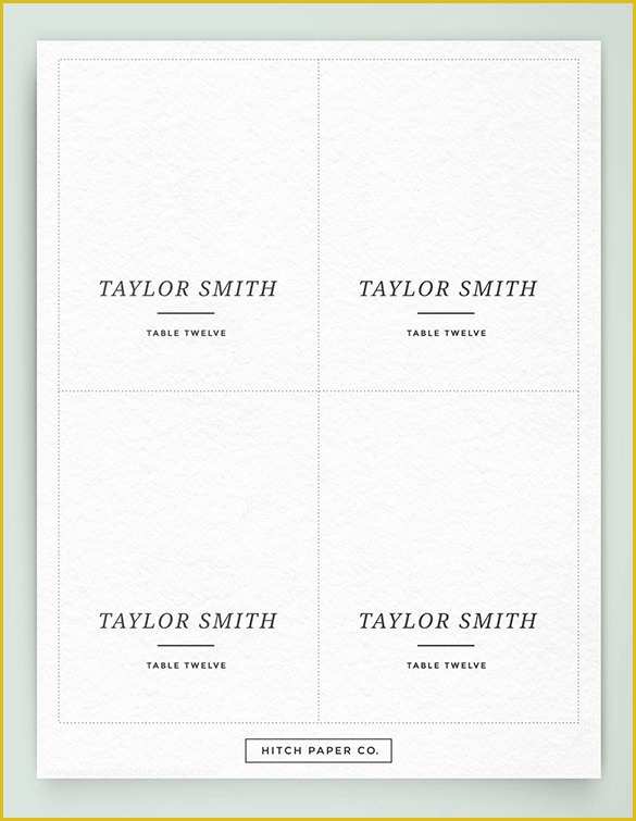 Free Place Card Template Of Name Card Template – 16 Free Sample Example format
