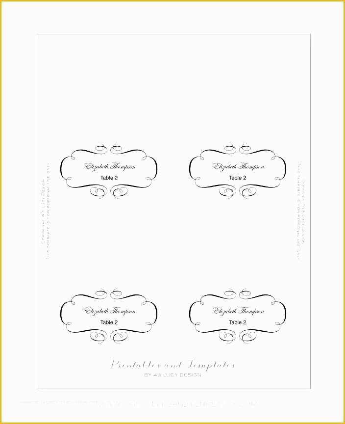 Free Place Card Template Of Place Name Cards Template – Onairprojectfo