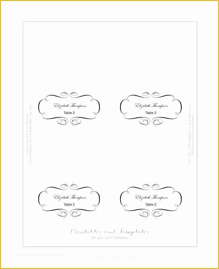 Free Place Card Template Of Place Name Cards Template – Onairprojectfo