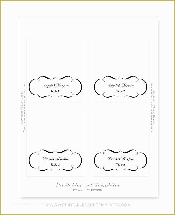 Free Place Card Template Of Printable Place Cards Template Beepmunk