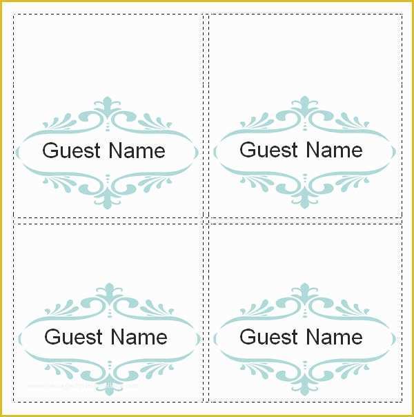 Free Place Card Template Of Sample Place Card Template 6 Free Documents Download In