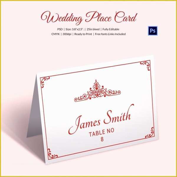 Free Place Card Template Word Of 25 Wedding Place Card Templates