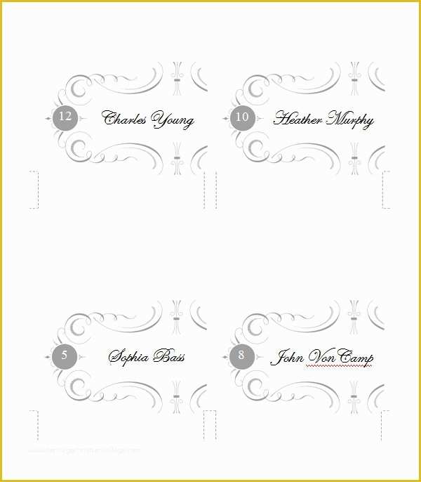 Free Place Card Template Word Of 5 Printable Place Card Templates & Designs