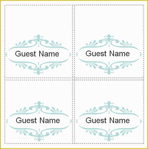 Free Place Card Template Word Of 7 Place Card Templates