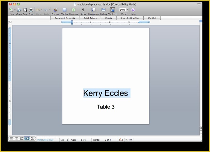 Free Place Card Template Word Of How to Print Place Cards