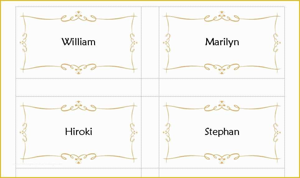 Free Place Card Template Word Of Patible with Avery Place Card Template