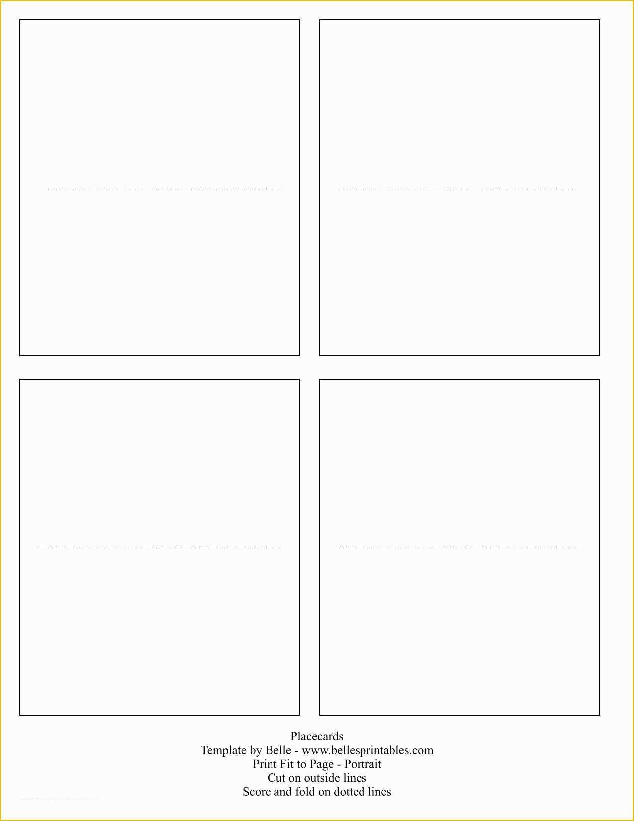 Free Place Card Template Word Of Printable Place Cards Template