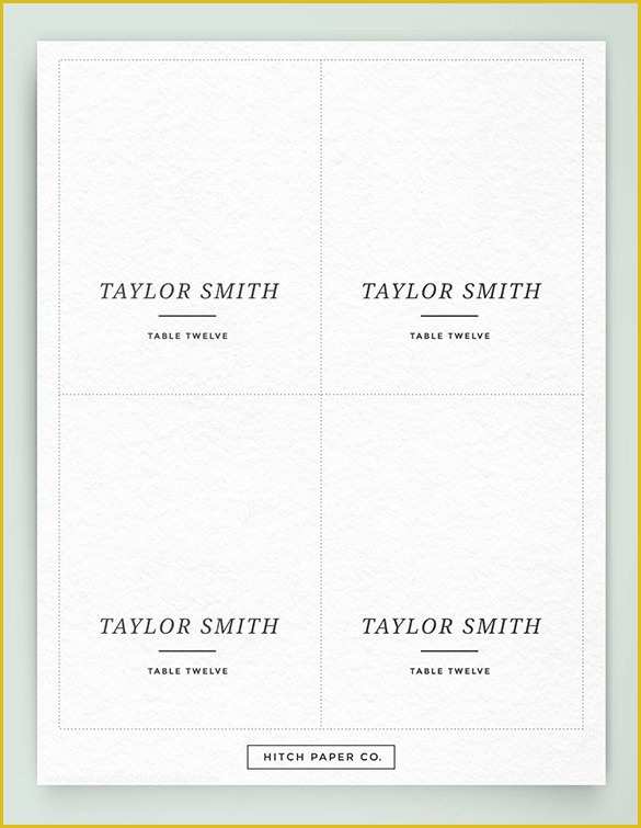 Free Place Card Template Word Of Printable Table Place Cards Template