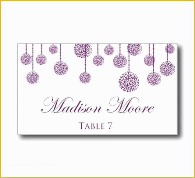 Free Place Card Template Word Of Printable Wedding Place Card Template "purple Wedding