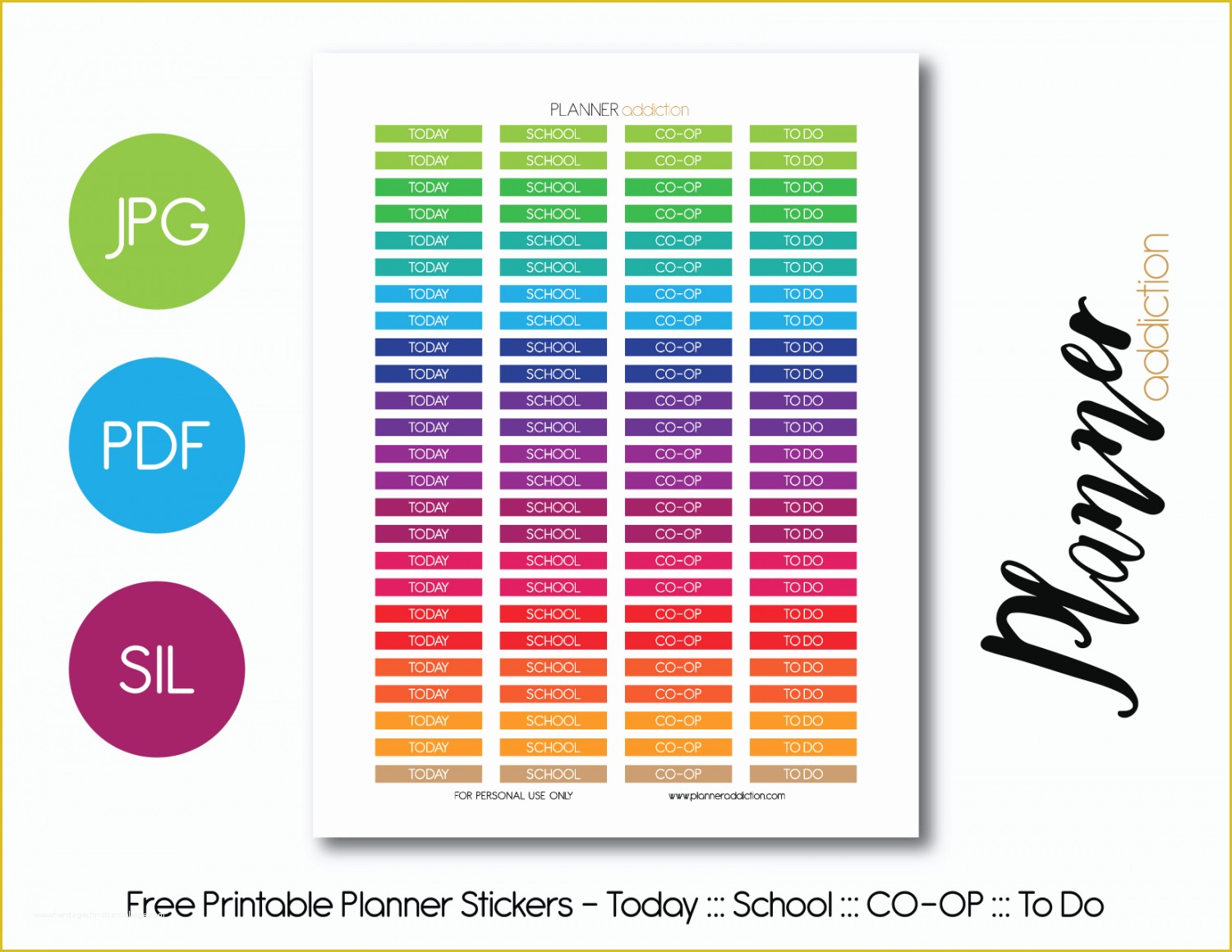 Free Planner Sticker Template Of today – School – Co Op – to Do – Headers – Planner Addiction