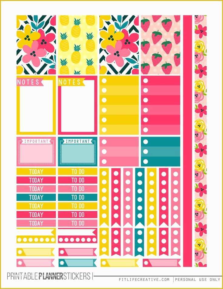 Free Planner Sticker Template Of Tropical Summer Printable Happy Planner Stickers