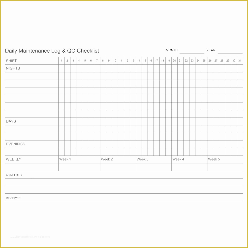 Free Planogram Templates Of Maintenance Log