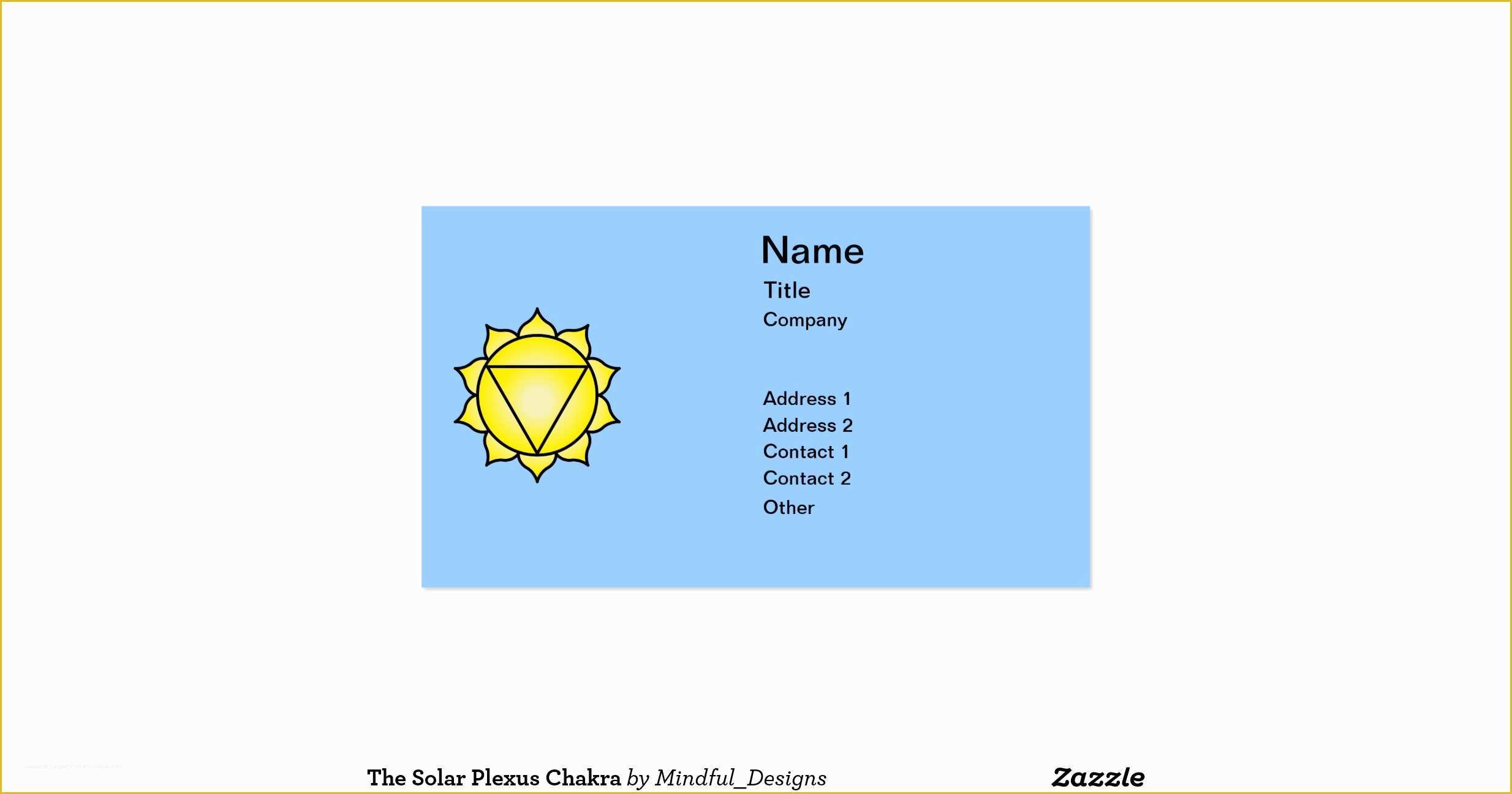 Free Plexus Business Card Templates Of the solar Plexus Chakra Pack Standard Business Cards