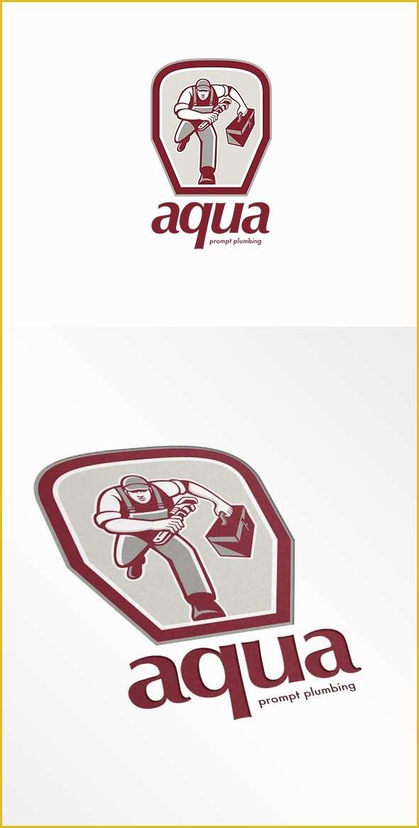 Free Plumbing Logo Templates Of Aqua Prompt Plumbing Logo Logo Templates Creative Market