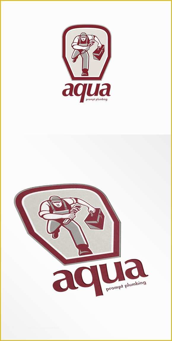 Free Plumbing Logo Templates Of Aqua Prompt Plumbing Logo Logo Templates On Creative Market