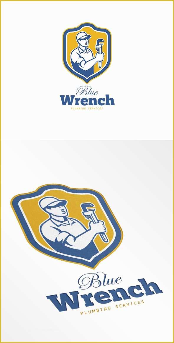 Free Plumbing Logo Templates Of Blue Wrench Plumbing Services Logo Logo Templates