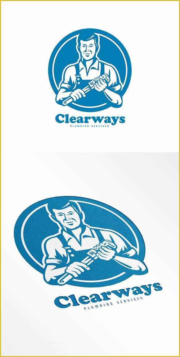 Free Plumbing Logo Templates Of Clearways Plumbing Logo Templates Creative Market