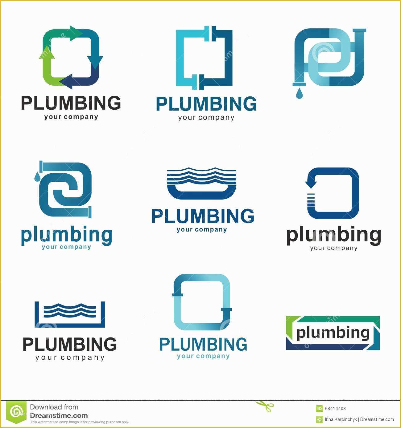 Free Plumbing Logo Templates Of Flat Logo Design for Plumbing Pany Vector Templates