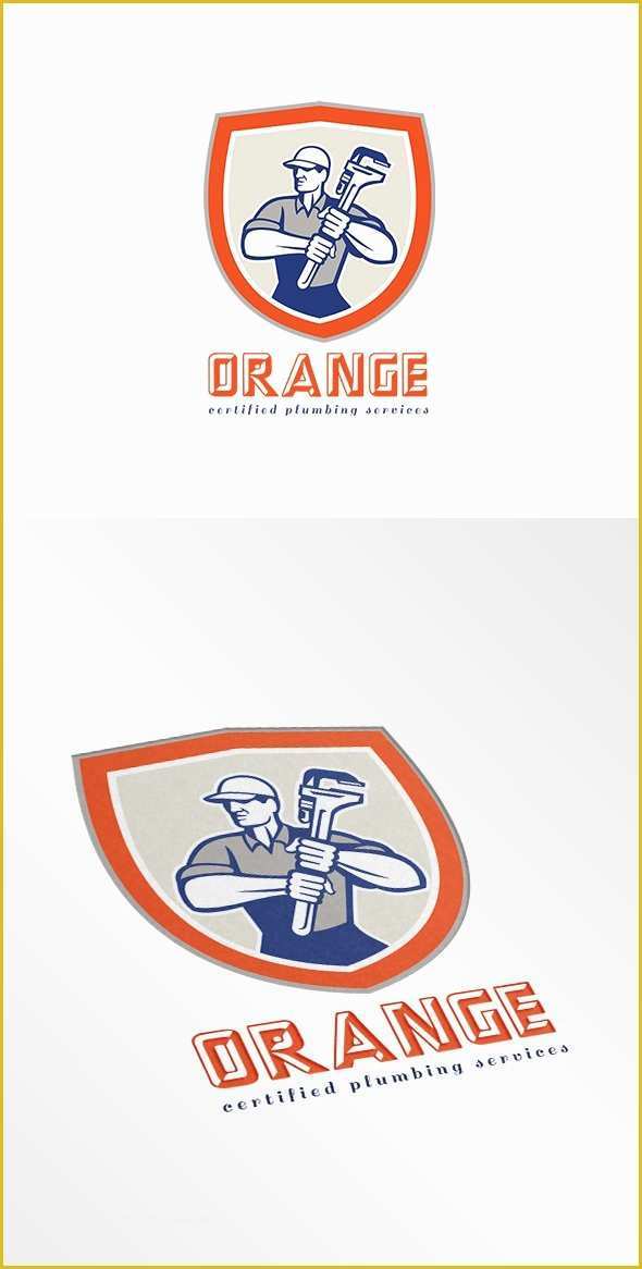 Free Plumbing Logo Templates Of orange Plumbing Services Logo Logo Templates Creative