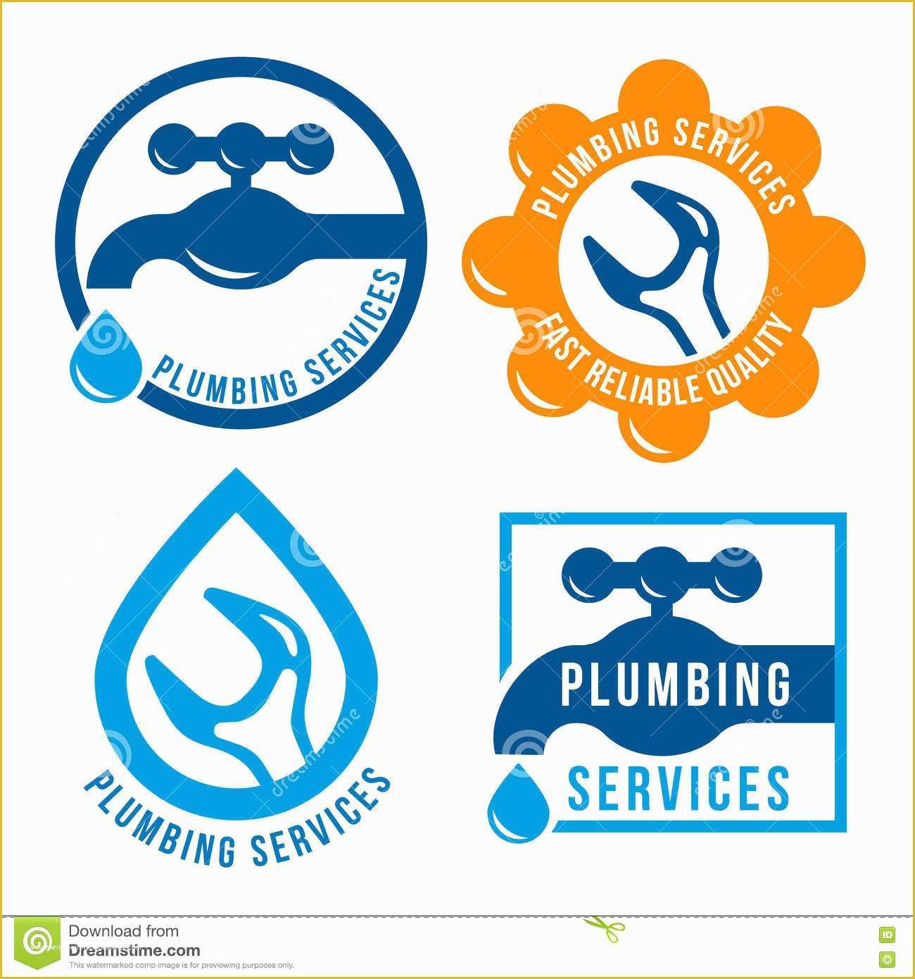 Free Plumbing Logo Templates Of Set Plumbing theme Logo Template Stock Vector