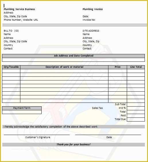 Free Plumbing Templates Of 14 Free Plumbing Invoice Templates Demplates