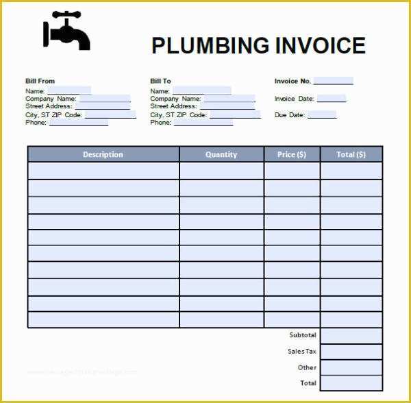 Free Plumbing Templates Of 7 Plumbing Invoice – Free Downloadable Samples Examples