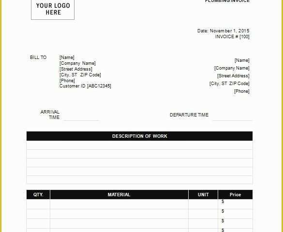 Free Plumbing Templates Of Plumbing Invoice Free Download Printable Templates Lab