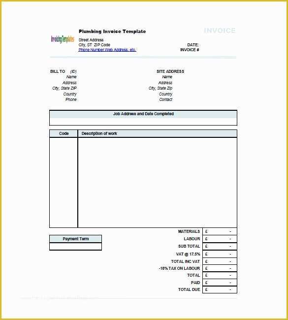 Free Plumbing Templates Of Plumbing Invoice Template 8 Free Word Excel Pdf