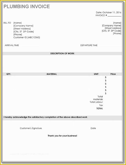 Free Plumbing Templates Of Plumbing Invoice Template – 9 Free Templates In Word Pdf