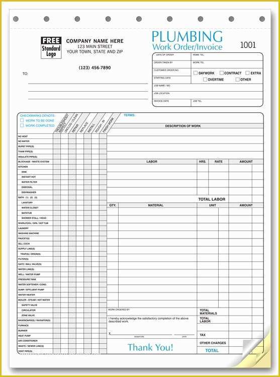 Free Plumbing Templates Of Plumbing Invoice Template