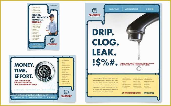 Free Plumbing Templates Of Plumbing Services Flyer &amp; Ad Template Design