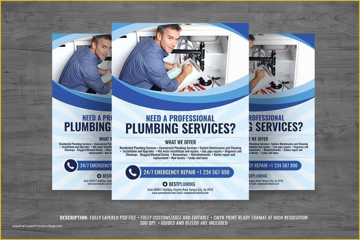 Free Plumbing Templates Of Plumbing Services Flyer Vol 2 Flyer Templates