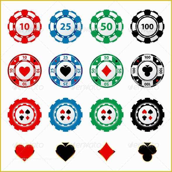Free Poker Chip Template Of Gambling Chips