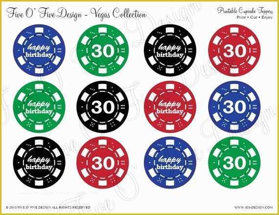 Free Poker Chip Template Of Las Vegas Poker Party Printables by 505design On Etsy $25