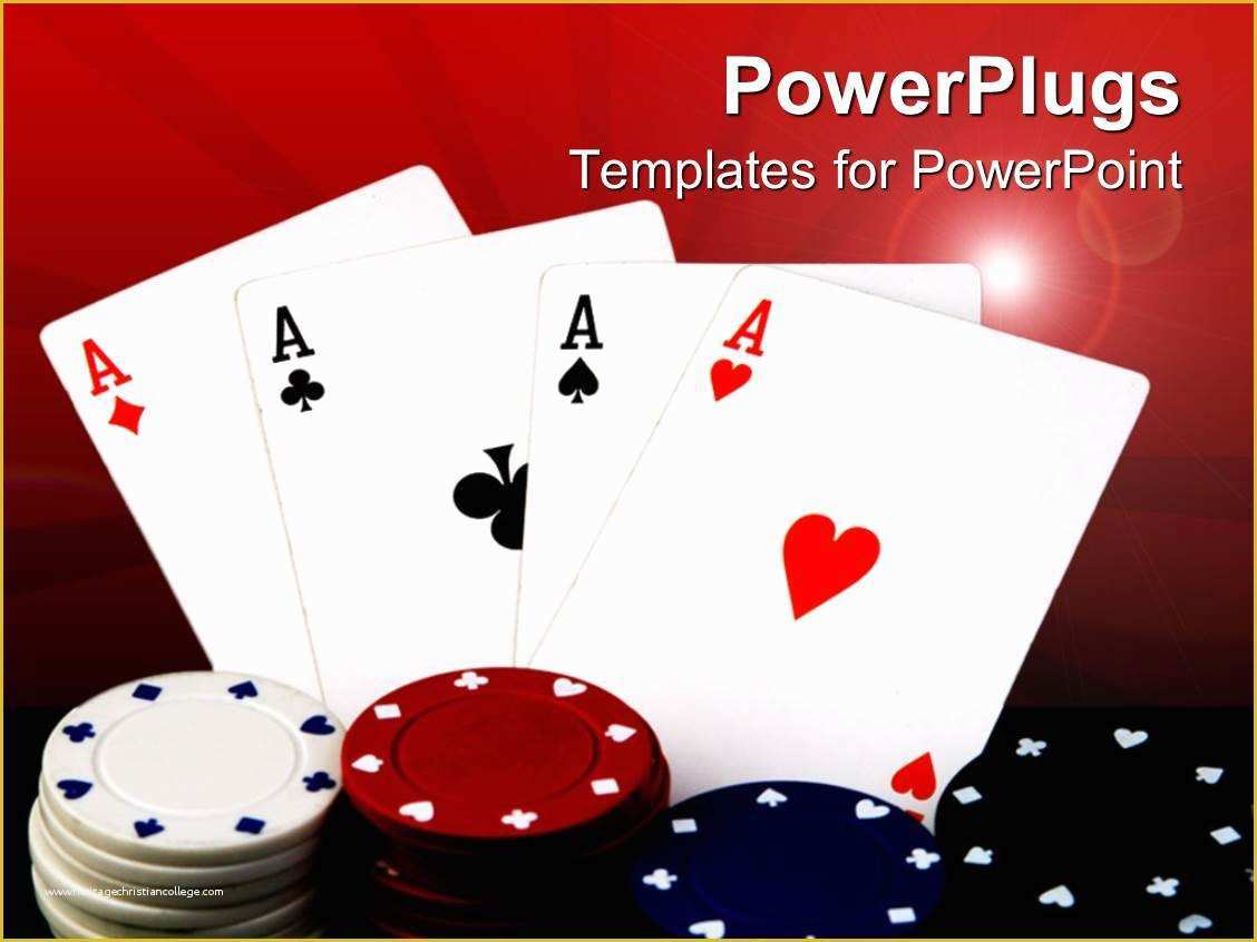 Free Poker Chip Template Of Powerpoint Template Four Aces and Stacks Of Multi Colored