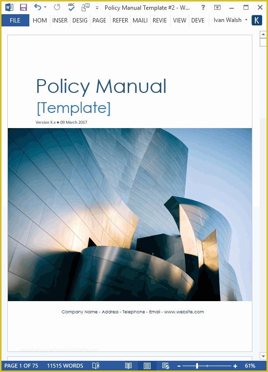 Free Policy and Procedure Manual Template Of Download Policy & Procedures Manual Templates Ms Word 68