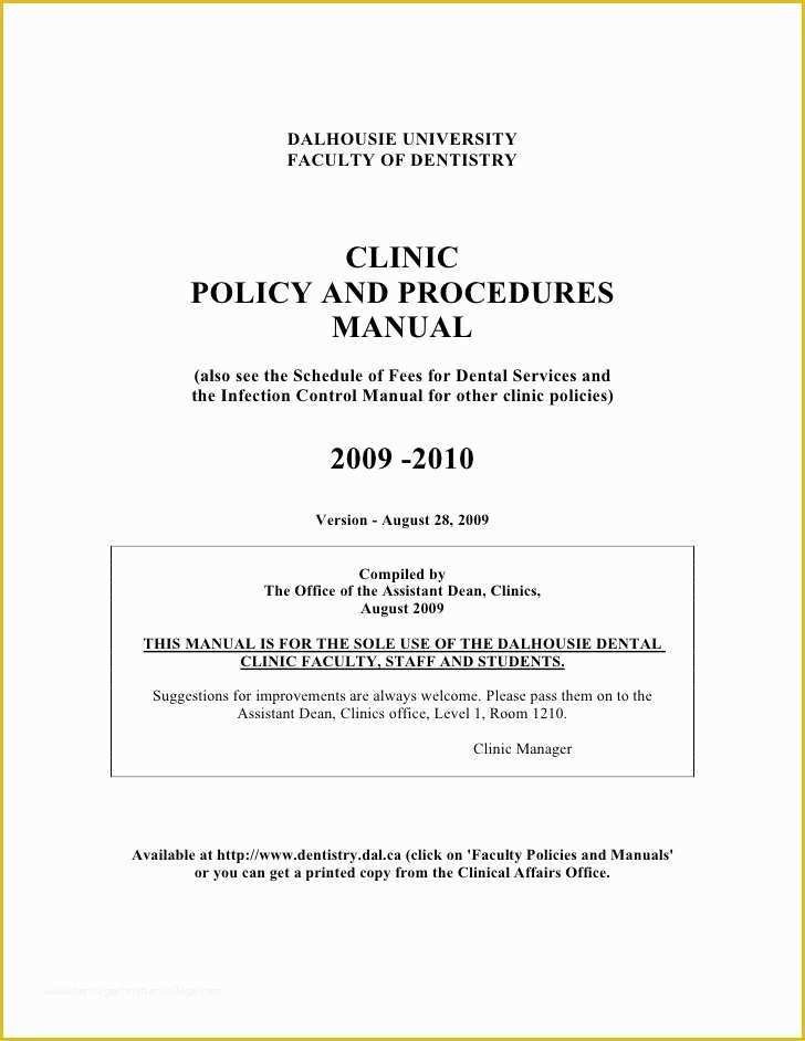 Free Policy and Procedure Manual Template Of Medical Fice Policy and Procedure Manual Template