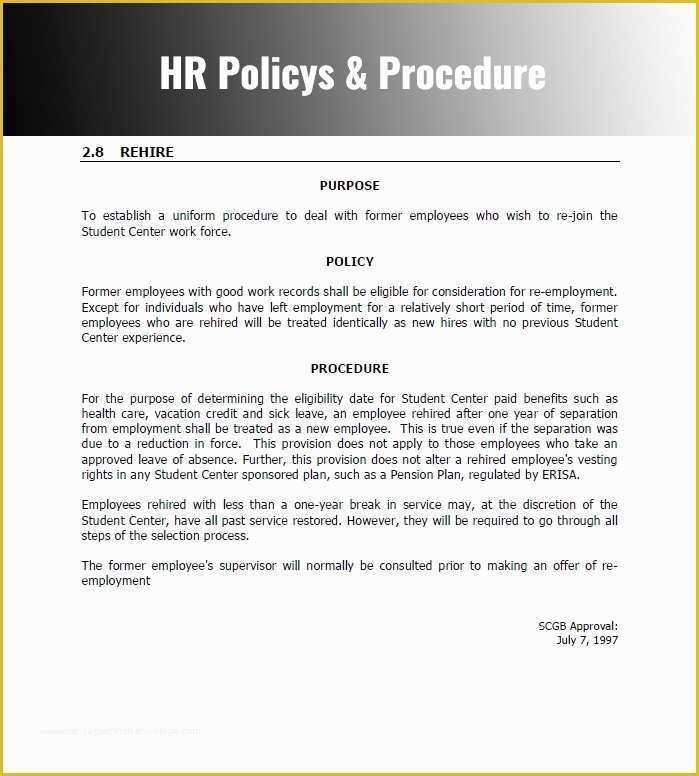 Free Policy and Procedure Manual Template Of Policies and Procedures Template for Small Business Policy