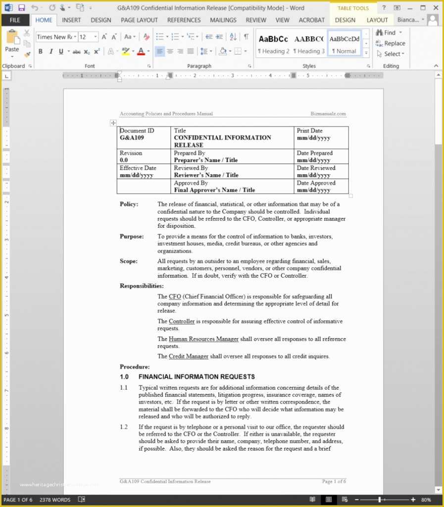 Free Policy and Procedure Manual Template Of Policy Manual Template Beepmunk