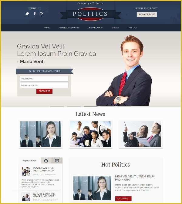 Free Political Website Templates Of 12 Campaign Website themes &amp; Templates