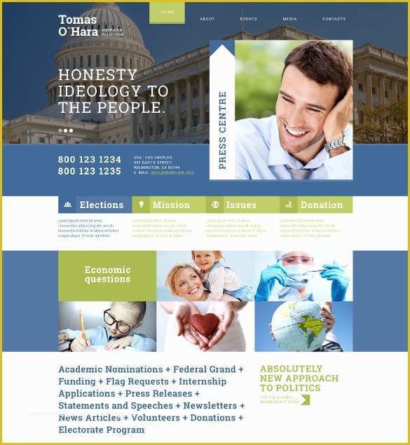 Free Political Website Templates Of 19 Political HTML5 themes &amp; Templates