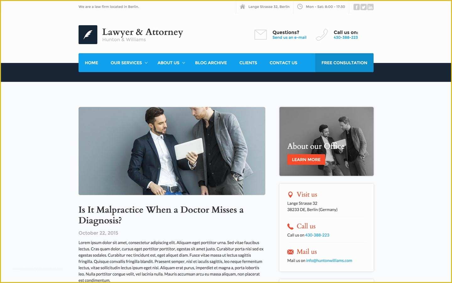 Free Political Website Templates Of Lawyer and attorney Law Firm HTML5 Responsive Website