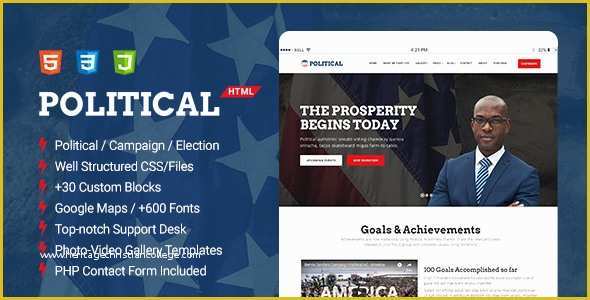 Free Political Website Templates Of Political Multipurpose Campaign Election HTML Template