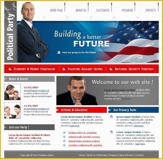 Free Political Website Templates Of Political Party Net Template Templatesbox