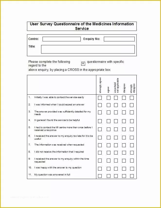 Free Poll Template Of 30 Questionnaire Templates Word Template Lab